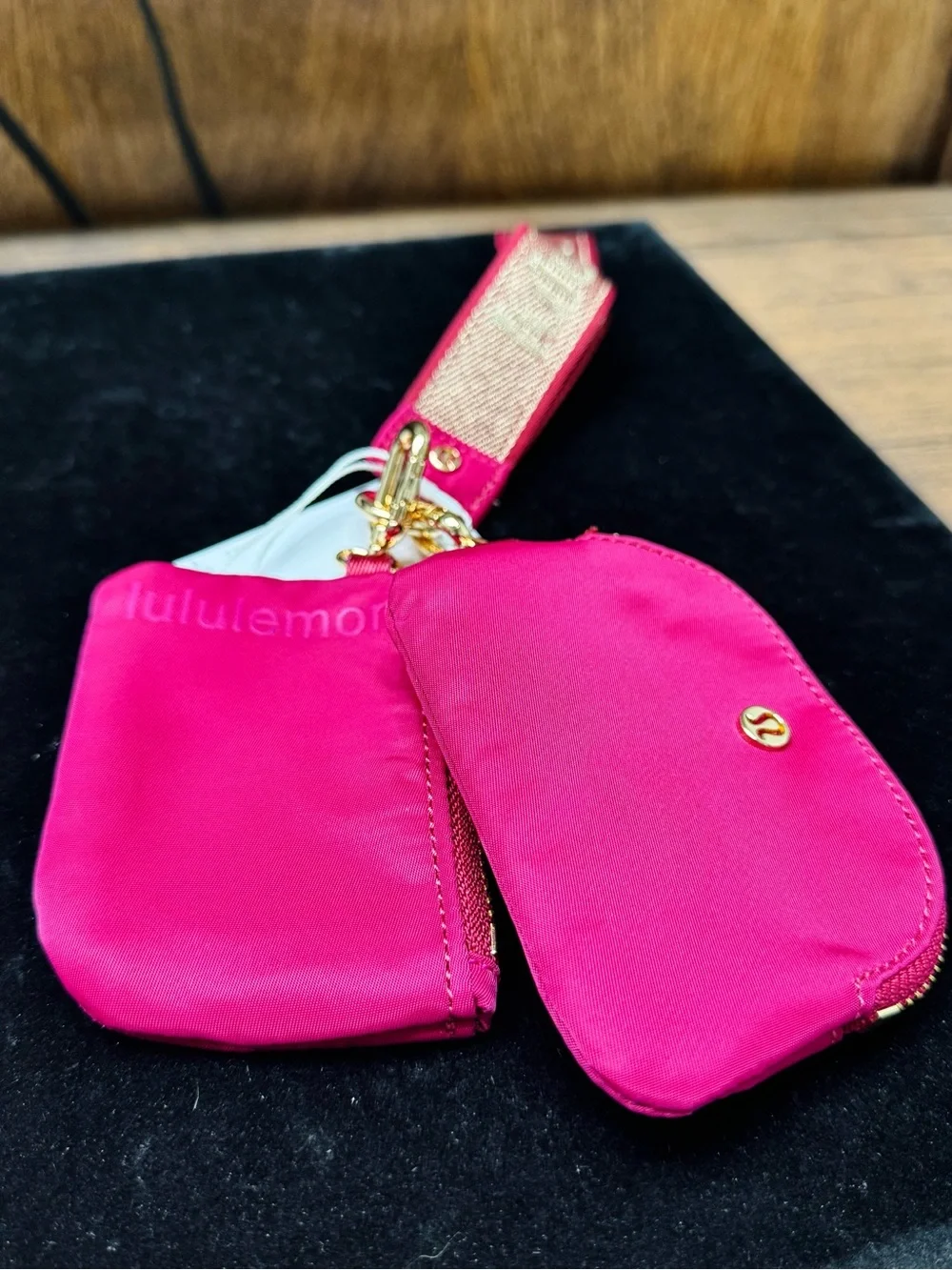 lululemon athletica Pink/Purple Key & Card Holder Wristlet